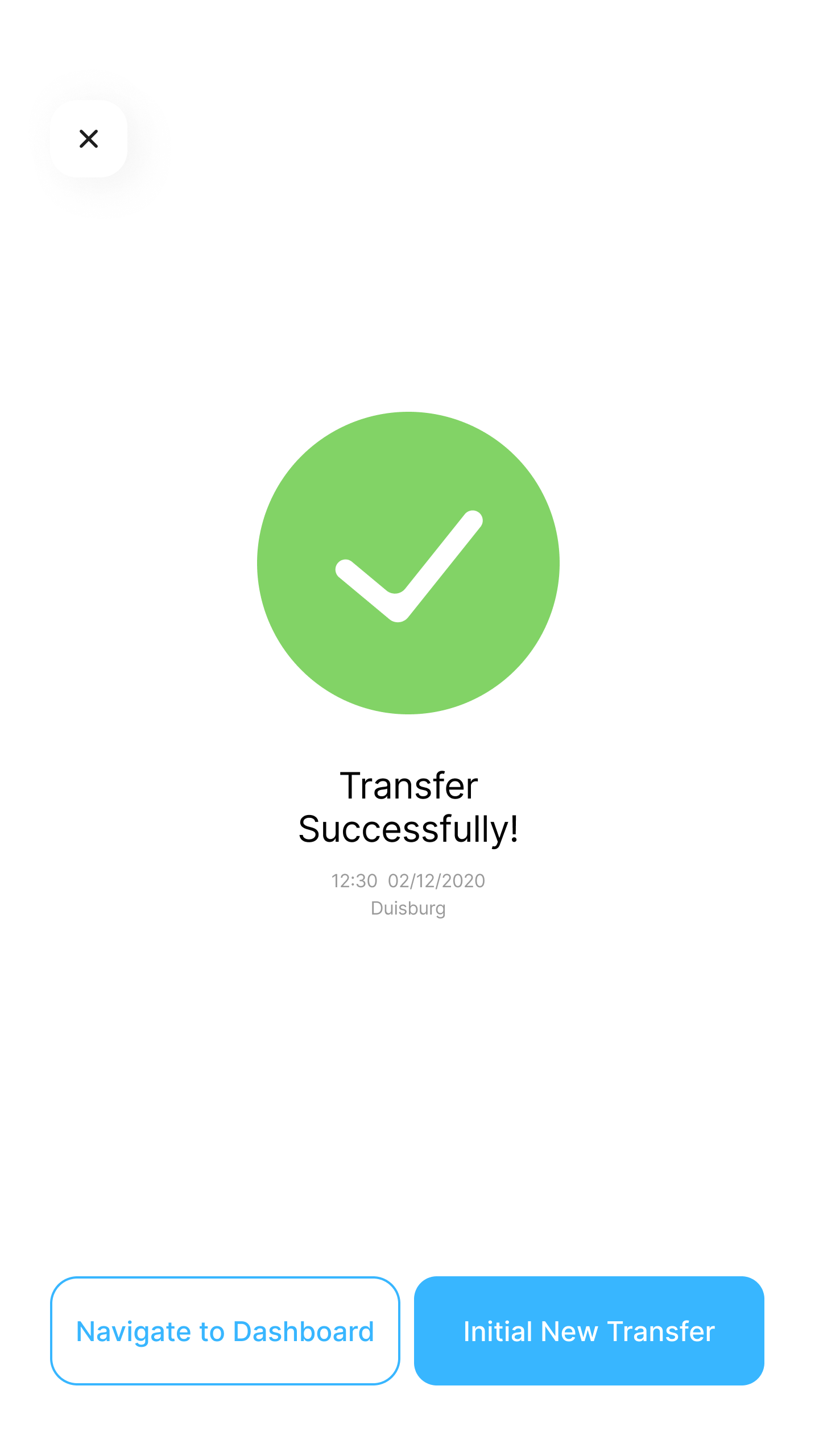 Transactions previous flow screen 2
